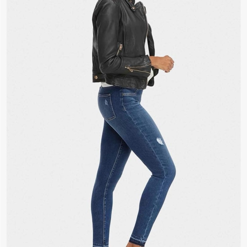 Spanx distressed skinny jeans